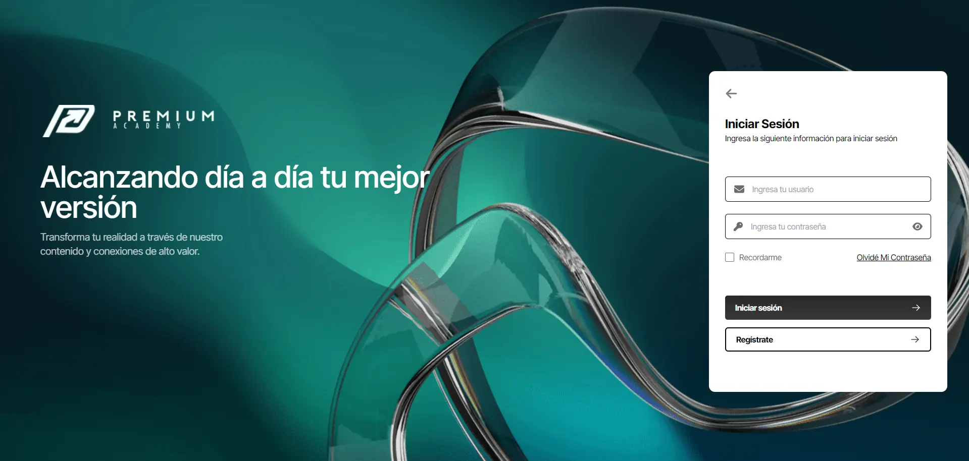 Vista de inicio de sesión